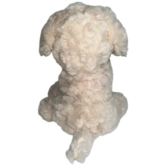 Golden Labradoodle Dog Plush 8" Realistic Stuffed Animal Sitting Cream - Picture 5 of 13